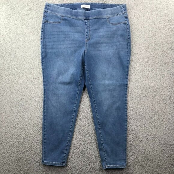 LANE BRYANT Womens Plus Size 24 Medium Wash Pull On High Rise Jegging Jeans - Picture 1 of 13